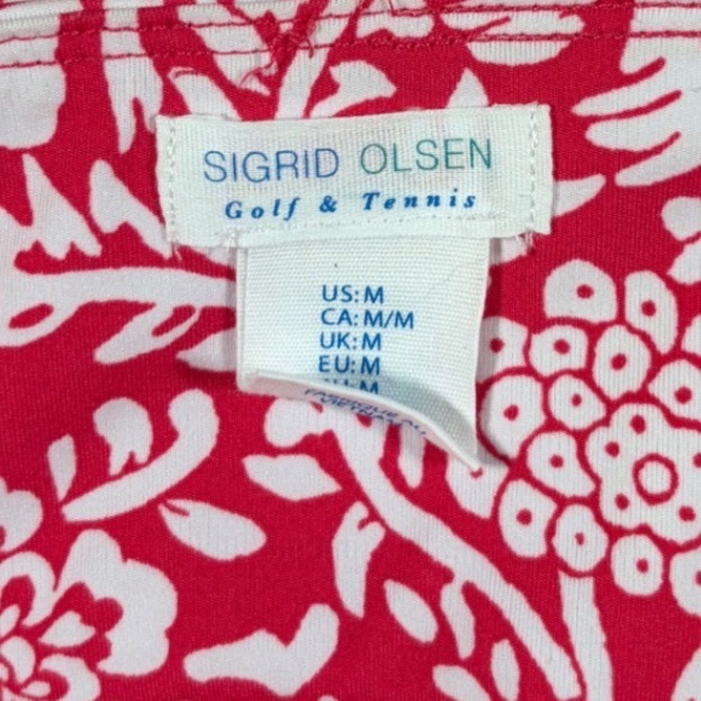 Sigrid Olsen Golf Tennis Outfit Set Pink Floral Top L Skort M Headband - Picture 7 of 9